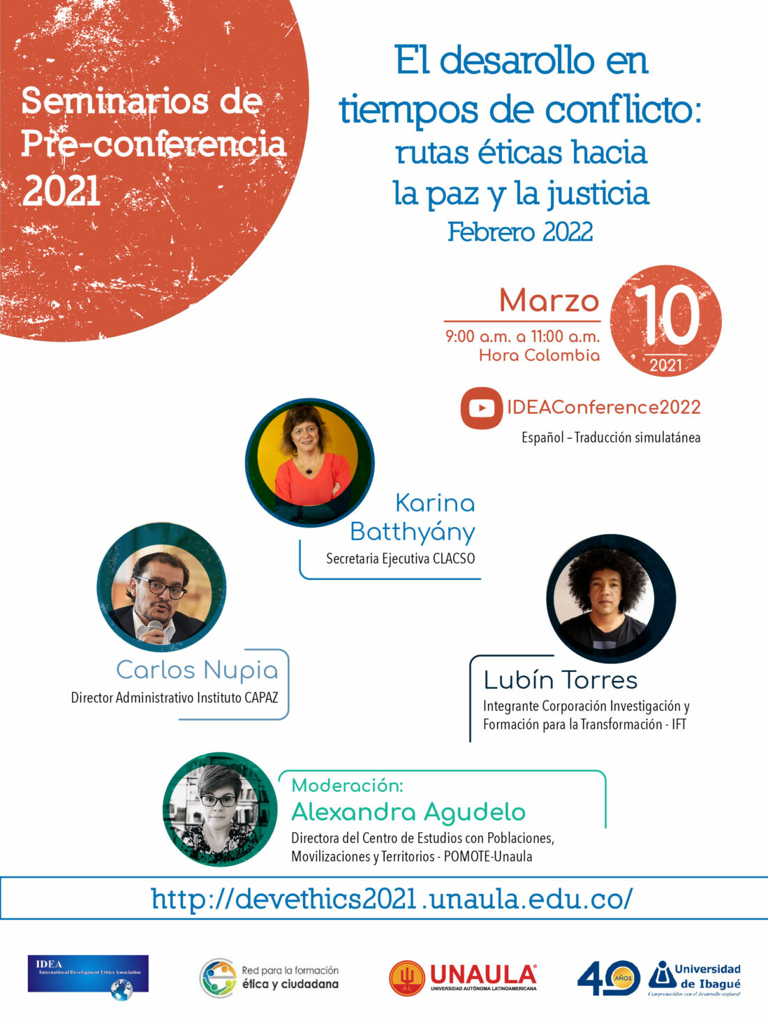 Flyer promocional del evento previo en 2021 al congreso IDEA en Medellín en 2022.