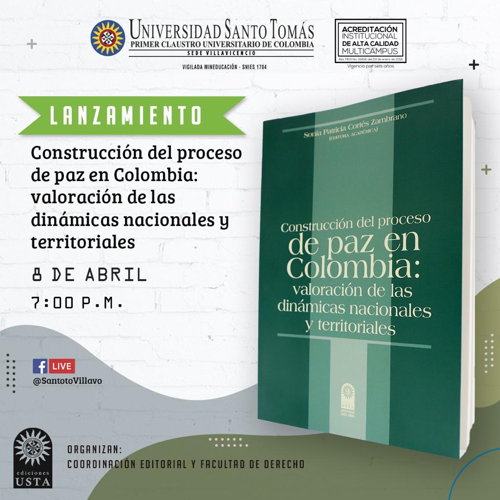 el libro fue editado por la Universidad Santo Tomás en su sede en Villavicencio y al lanzamiento estará invitado el Director de CAPAZ, Stefan Peters.
