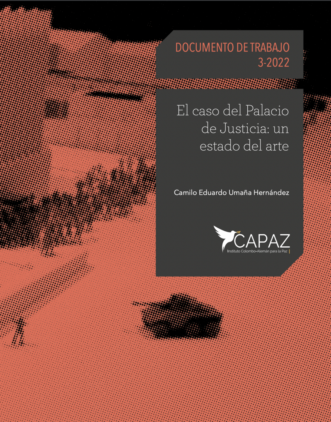 Portada documento de trabajo CAPAZ sobre investigación Palacio de Justicia